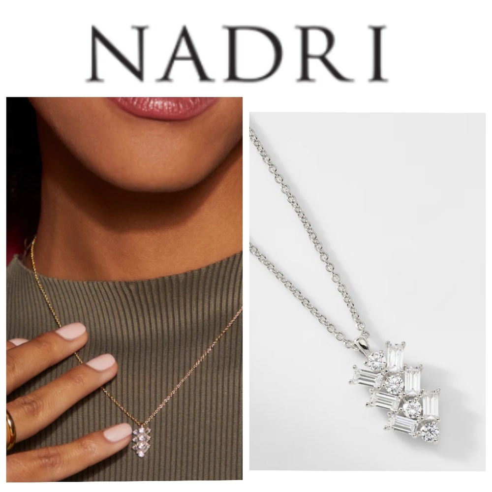 Nadri PAVE THE WAY BAGUETTE CZ PENDANT